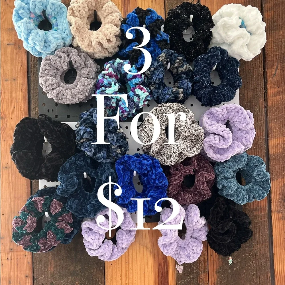 Assorted Scrunchies Set 3 for $12 you choose - Picture 1 of 7